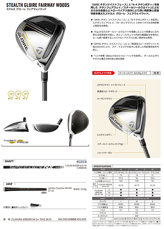 テーラーメイド 2023 STEALTH GLOIRE 4U 21°